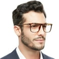 thumbnail image 1 of MARE AZZURO Oversized Reading Glasses 3.00 Men Big Square Readers for Large Head 1.0 1.25 1.5 1.75 2.0 2.25 2.5 2.75 3.0 3.5 4.0 5.0 6.0 (Tortoise, 300), Polycarbonate Lens, 1 of 6