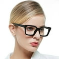 thumbnail image 1 of MARE AZZURO Oversized Reading Glasses 4.0 Women Retro Square Readers 1.0 1.25 1.5 1.75 2.0 2.25 2.5 2.75 3.0 3.5 4.0 5.0 6.0 (Black, 4.00) Polycarbonate Lens, 1 of 7