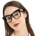 thumbnail image 1 of MARE AZZURO Oversized Reading Glasses Women Big Square Readers 100 150 200 250 300 350 (Black-brown, 2.50), 1 of 7