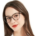 thumbnail image 1 of MARE AZZURO Oversized Reading Glasses Women Trendy Round Readers 1.0 1.25 1.5 1.75 2.0 2.25 2.5 2.75 3.0 3.5 (Leopard, 3.50) Polycarbonate Lens, 1 of 6