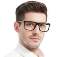 thumbnail image 1 of MARE AZZURO Oversized Square Reading Glasses Men Large Readers Big Face 1.0 1.25 1.5 1.75 2.0 2.25 2.5 2.75 3.0 3.5 4.0 5.0 6.0 (Black, 3.00), 1 of 8