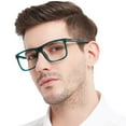 thumbnail image 1 of MARE AZZURO Oversized Square Reading Glasses Men Large Readers Big Face 100 125 150 175 200 225 250 275 300 350 400 500 600 (Turquoise, 2.5), 1 of 7