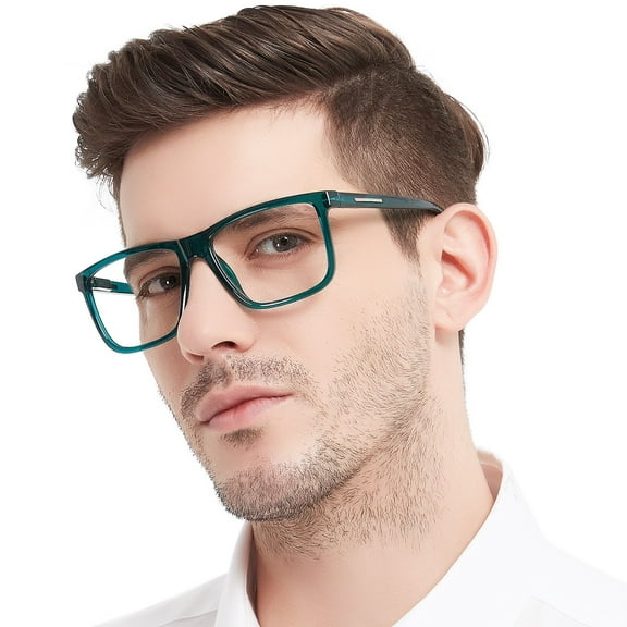 MARE AZZURO Oversized Square Reading Glasses Men Large Readers Big Face 100 125 150 175 200 225 250 275 300 350 400 500 600 (Turquoise, 2.5)