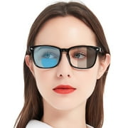 MARE AZZURO Photochromic Bifocal Reading Glasses Women Blue Light Blocking Square Readers Sunglasses 1.0 1.5 2.0 2.5 3.0 3.5 4.0 Black, 2.50