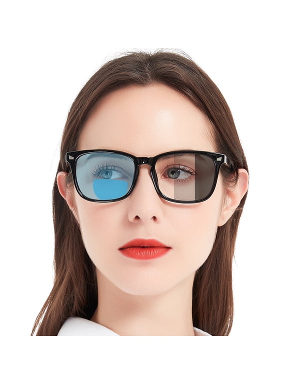 Photochromic Bifocal Reading Glasses Women Blue Light Blocking Square Readers Sunglasses 1.0 1.5 2.0 2.5 3.0 3.5 4.0 (Black, 2.50)