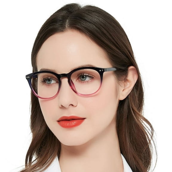 MARE AZZURO Womens Round Trendy Reading Glasses Built with Spring Hinges (Purple, 2.75)
