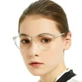 thumbnail image 1 of MARE AZZURO Reading Glasses 4.0 for Woman Trendy Round Readers 100 125 150 175 200 225 250 275 300 350 400 500 600 (Clear, 4.00) with Spring Hinge, Composite Lens, 1 of 7