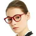 thumbnail image 1 of MARE AZZURO Reading Glasses 6.0 for Women Trendy Round Readers 100 125 150 175 200 225 250 275 300 350 400 500 600 (Red, 6.00) with Spring Hinge, Composite Lens, 1 of 7