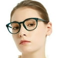 thumbnail image 1 of MARE AZZURO Reading Glasses Women 5.0 Trendy Round Readers 100 125 150 175 200 225 250 275 300 350 400 500 600 (Green, 5.00) with Spring Hinge, Composite Lens, 1 of 7