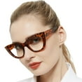 thumbnail image 1 of MARE AZZURO Retro Cat Eye Reading Glasses Women Large Frame Readers 1.0 1.25 1.5 1.75 2.0 2.25 2.5 2.75 3.0 3.5 4.0 5.0 6.0 (Tortoise, 3.00) Polycarbonate Lens, 1 of 6