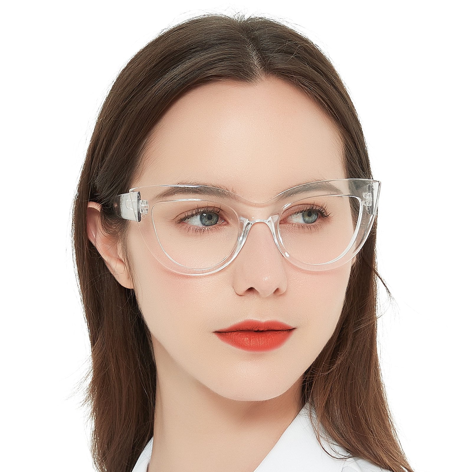 MARE AZZURO Retro Cat Eye Reading Glasses Women Large Frame Readers 1.0 1.25 1.5 1.75 2.0 2.25 2.5 2.75 3.0 3.5 4.0 5.0 6.0 Transparent 2.75