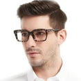 thumbnail image 1 of MARE AZZURO Retro Square Reading Glasses Men Large Readers 1.00 1.25 1.50 1.75 2.00 2.25 2.50 2.75 3.00 3.50 4.00 5.00 6.00 (Tortoise, 275), 1 of 8