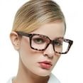 thumbnail image 1 of MARE AZZURO Square Reading Glasses 1.5 Women Trendy Large Readers 1.0 1.25 1.5 1.75 2.0 2.25 2.5 2.75 3.0 3.5 4.0 5.0 6.0 (Leopard, 1.50) Polycarbonate Lens, 1 of 8