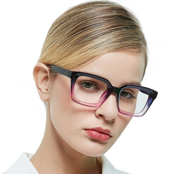 MARE AZZURO Square Reading Glasses 2.0 Women Trendy Large Readers 1.0 1.25 1.5 1.75 2.0 2.25 2.5 2.75 3.0 3.5 4.0 5.0 6.0 (Purple, 2.00) Polycarbonate Lens