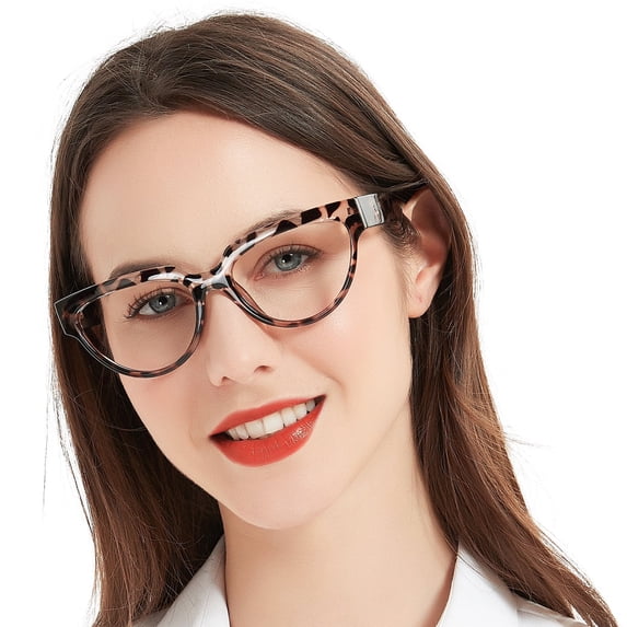 MARE AZZURO Unique Reading Glasses Women Retro Cateye Readers (Leopard)Polycarbonate lens