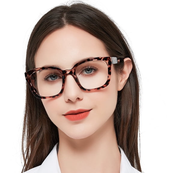 MARE AZZURO Women 3.0 Reading Glasses Fashion Leopard Oversized Square Readers