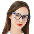 thumbnail image 1 of MARE AZZURO Women's Reading Glasses Oversized Round Readers 1.0 1.25 1.5 1.75 2.0 2.25 2.5 2.75 3.0 3.5 (Blue, 1.00) Polycarbonate Lens, 1 of 6