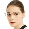 thumbnail image 1 of MARE AZZURO Women’s Trendy Round Spring Hinge Frame Reading Glasses (Clear, 1.25), 1 of 7