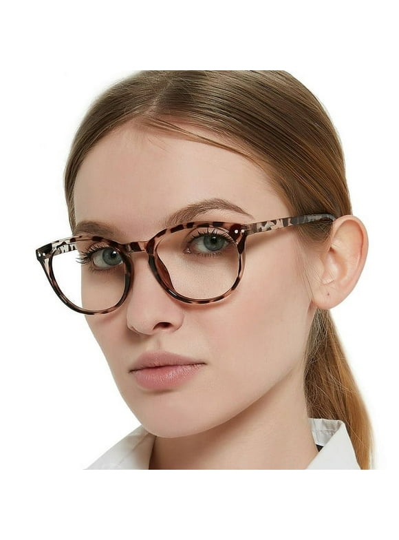 MARE AZZURO Womens Reading Glasses 2.0 Trendy Round Readers 100 125 150 175 200 225 250 275 300 350 400 500 600 (Leopard, 2.00) with Spring Hinge, Composite Lens
