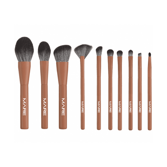 MARE Brushes Professional 10 pc Makeup Brush Set Premium Synthetic Hair Fibers