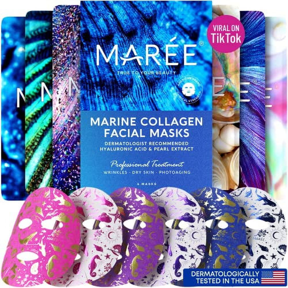 MAREE Facial Masks for Skin Care & Beauty Sheet Masks for Face with Natural Pearl Extract