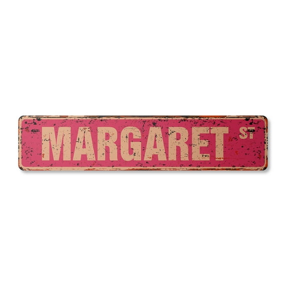 MARGARET Vintage Plastic Street Sign Childrens Name Room Sign | Indoor/Outdoor | 18" Wide