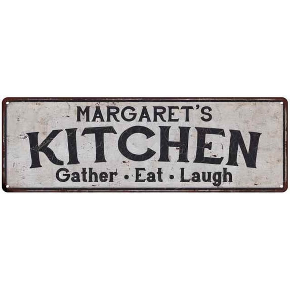 MARGARET's Kitchen Rustic Chic Decor Gift 8x24 Sign 108240051877