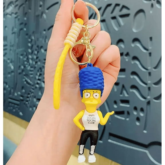 MARGE SIMPSONS Keychain 3D Silicone Pendant Accessories for Backpack, Purse, Handbag