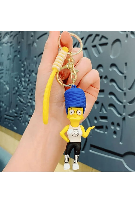 MARGE SIMPSONS Keychain 3D Silicone Pendant Accessories for Backpack, Purse, Handbag