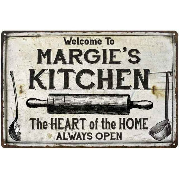 MARGIE'S Kitchen Farmhouse Sign 12 x 18 Matte Finish Metal 112180033270