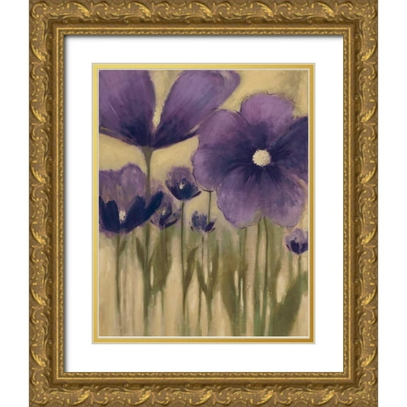 MARIA 12x14 Gold Ornate Wood Framed with Double Matting Museum Art Print Titled - Summer Bloom I
