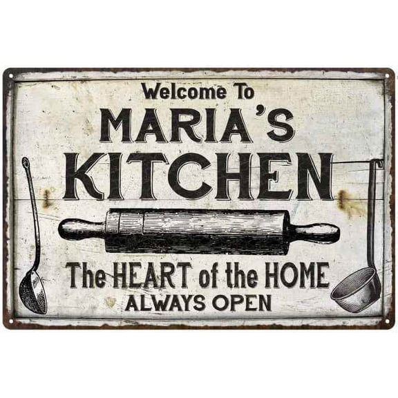 MARIA'S Kitchen Farmhouse Sign 8 x 12 High Gloss Metal 208120033010