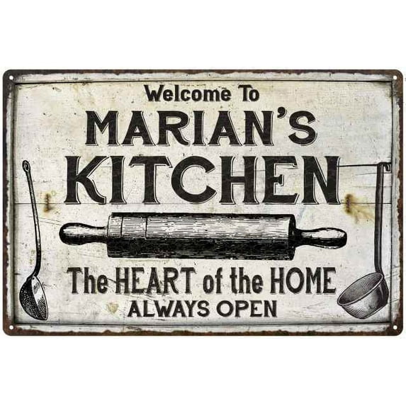 MARIAN'S Kitchen Farmhouse Sign Gift Gift 12x18 Metal 112180033249