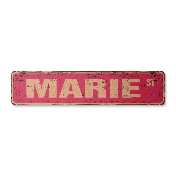 MARIE Vintage Aluminum Street Sign Childrens Name Room Metal Sign rustic metal tin | Indoor/Outdoor | 24" Wide