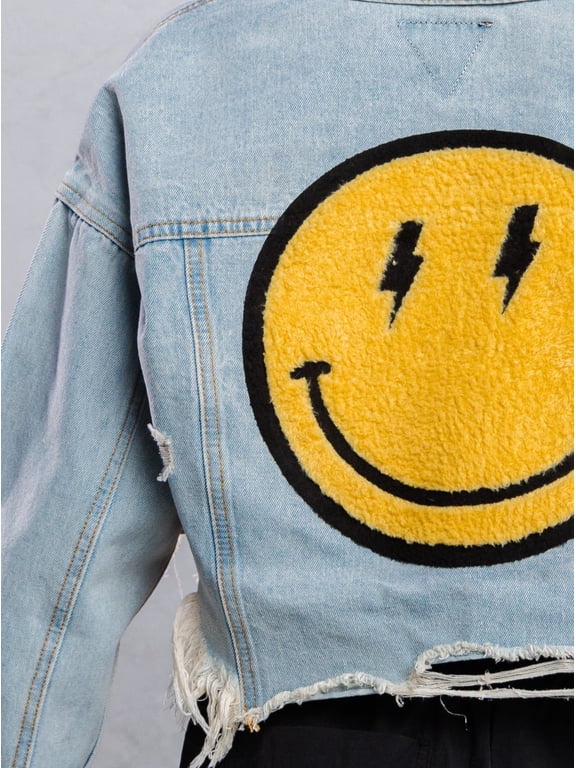 MARILYN "IDC" Denim Crop Jacket - Black XL