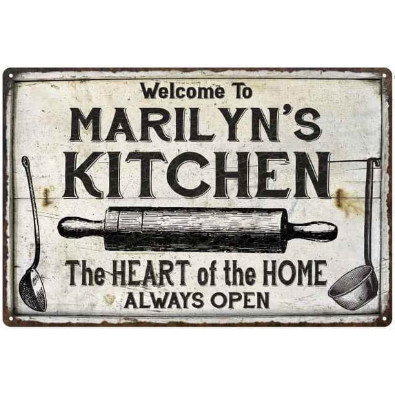 MARILYN'S Kitchen Farmhouse Sign 16 x 24 Matte Finish Metal 116240033083