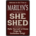 thumbnail image 1 of MARILYN'S She Shed Red Sign Lady Cave 12 x 18 Matte Finish Metal 112180088083, 1 of 1