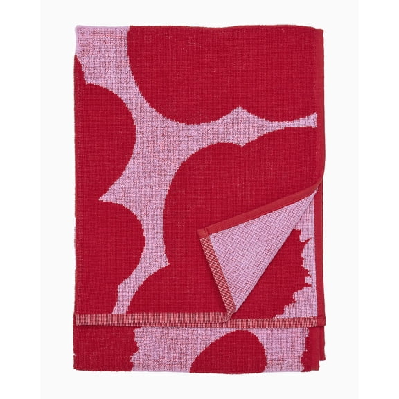 MARIMEKKO Unikko Terry Cotton Hand Towel Red Floral Pattern Hand Towels 28 in x 20 in
