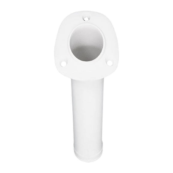 MARINE CITY 30 Degree White Injection Formed Polypropylene Flush Mount Fishing Rod Holder 9-1/2 Inches for Boats Kayaks Yachts Pack of 1
