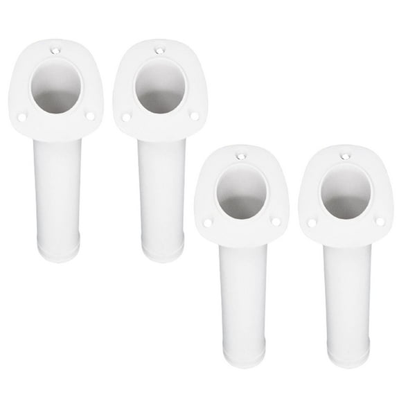 MARINE CITY 30 Degree White Injection Formed Polypropylene Flush Mount Fishing Rod Holder 9-1/2 Inches for Boats  Kayaks  Yachts Pack of 4