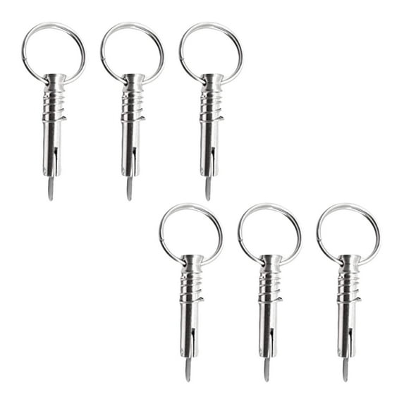 MARINE CITY Quick Release Pin with Drop Cam and Spring, 316 Stainless Steel, 1/4" x 1" Grip, Corrosion-Resistant, for Boat Bimini Top Deck Hinge, Marines, Yachts, Kayaks Pack of 6