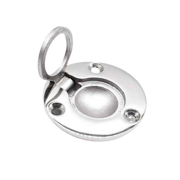 MARINE CITY 316 Grade Stainless Steel Round Flush Boat Hatch Lift Ring Deck Hatch Pull Handle 3 Point Fixing for Marines Boats Yachts Ships Kayaks Pack of 1