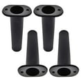 thumbnail image 1 of MARINE CITY Flush Mount Fishing Rod Holder, 90 Degree, Black ABS Plastic, 8 Inches x 1-1/2 Inches, for Boats, Kayaks, Yachts Pack of 4, 1 of 8