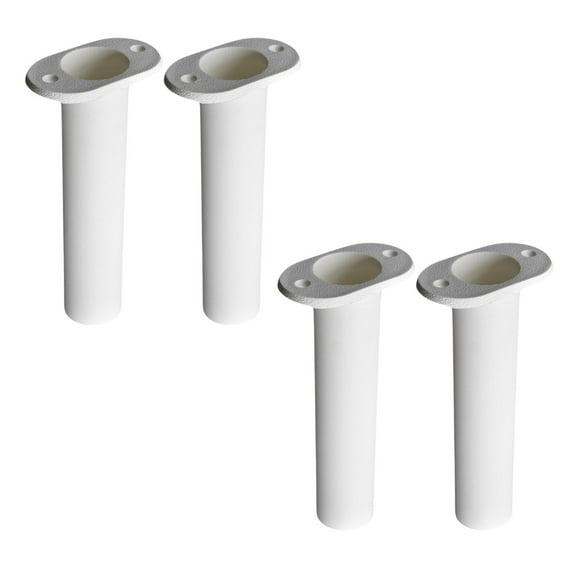 MARINE CITY 90 Degree White Plastic Flush Mount Fishing Rod Holder 4 Pcs