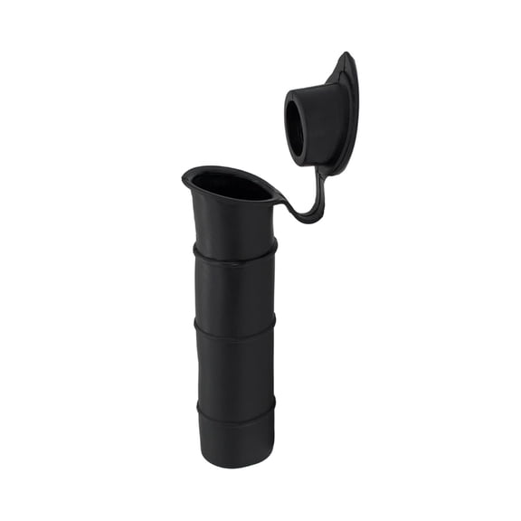 MARINE CITY Black Liner Injection Molded PVC Rod Holder with Cover, 6-7/8 Inch Length, Water-Resistant, Durable, Easy to Install, 30 Degree for Yachts, Boats, Kayaks & More Pack of 1