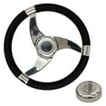 thumbnail image 1 of MARINE CITY Polished 316 Grade Stainless Steel Sports Style Tri-Spoke Design Steering Wheel with Center Cap / PU Foam 13-1/2 Inches Diameter  3/4 Inches Tapered Shaft for Marines  Boats Pack of 1, 1 of 7