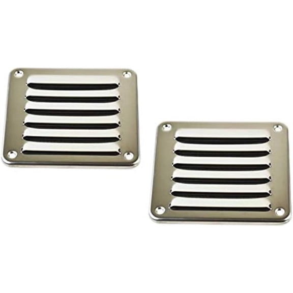 MARINE CITY Rectangle Stamped Louvered Vent – 316 Grade Stainless Steel, Durable, Rust-Resistant, and Easy to Install for Boats, Yachts, and Marine Environments