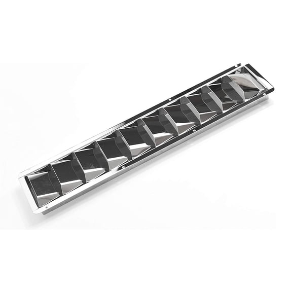 Marine City 10-Slot Louvered Vent, 304 Stainless Steel, Mirror Finish, 20-13/16 in x 4-7/16 in x 1-1/2 in, Corrosion Resistant, for Boats, Yachts and Marine Use, Pack of 1