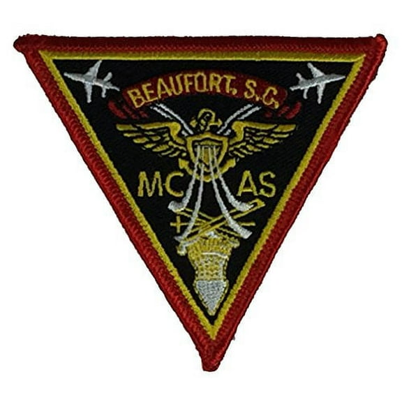 MARINE CORPS AIR STATION BEAUFORT SOUTH CAROLINA TRIANGLE STATION PATCH - Hook/Loop BACK - Color - Veteran Owned Business