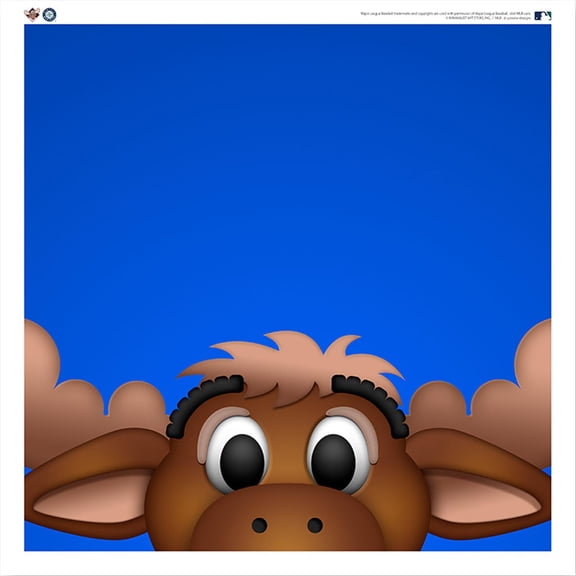 MARINER MOOSE Seattle Mariners 12'' x 12'' Minimalist Mascot Poster Print